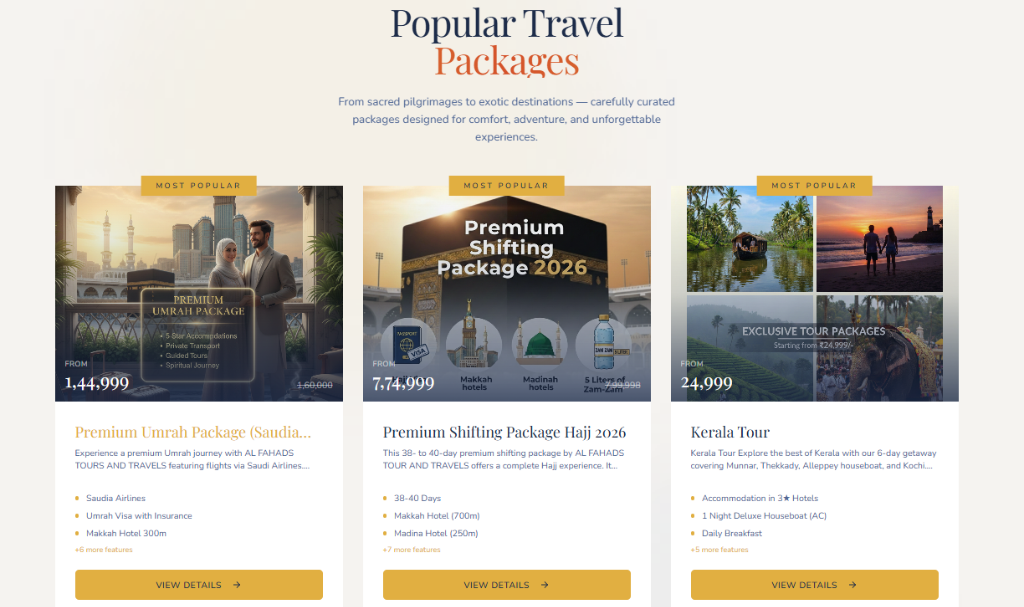 Al Fahads Tours screen view